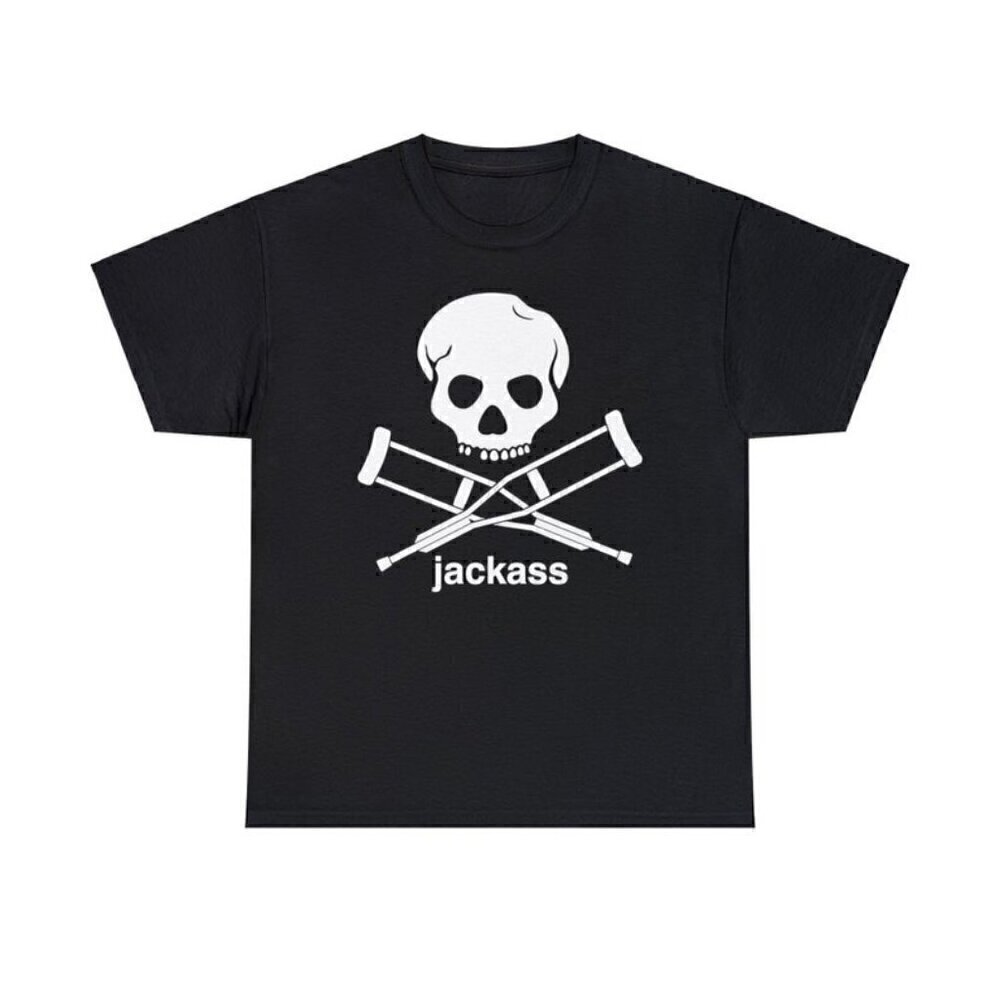 Jackass Logo Black Cotton Comedy MTV Show Fan Unisex T-Shirt